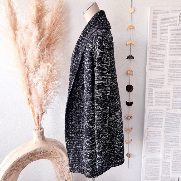 LEVIS Black Marble Knit Long Sleeve Open Front Cardigan - Picture 7 of 13